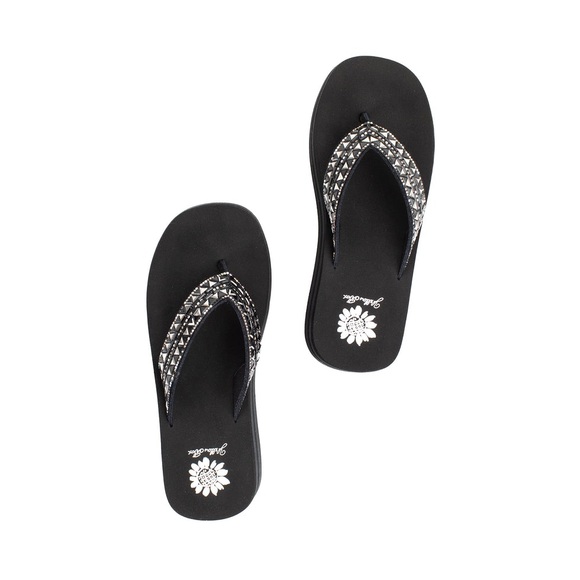 Yellow box Kaduna BLACK Flatform Sandal MEDIUM WIDTH - Picture 3 of 5